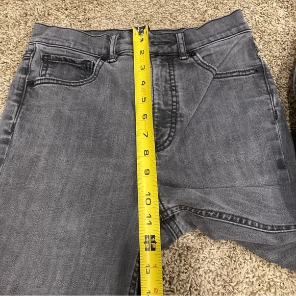 Y2K Express Faded Black Frayed Hem Mom Jeans Size 0 Super High Rise - Picture 13 of 15